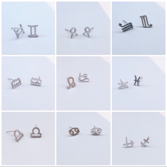 ♒️ Horoscope Stud Earrings - Picture 5 of 14